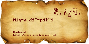 Migra Árpád névjegykártya